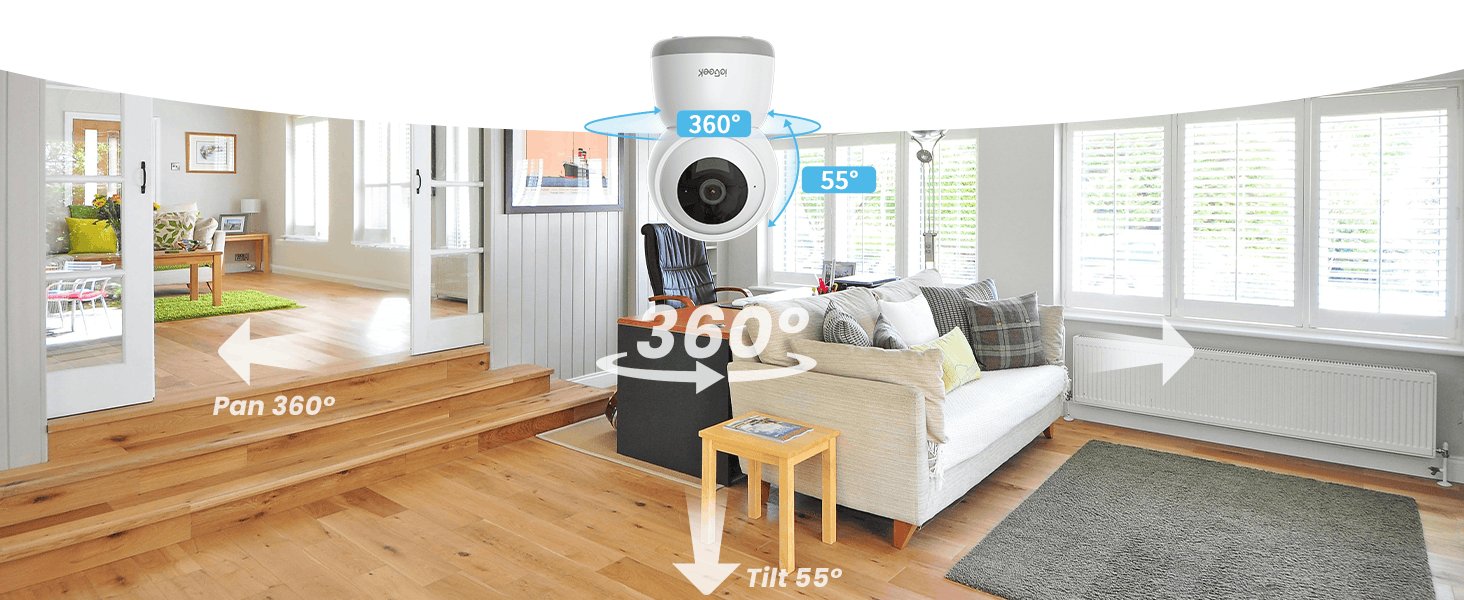 ieGeek 5MP Indoor Security Camera with 360° PTZ and Night Vision-United Kingdom