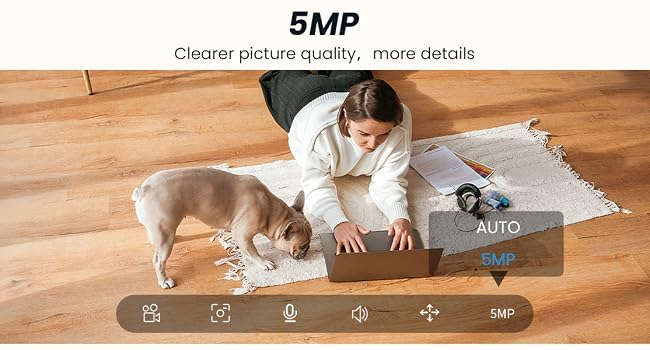 ieGeek 5MP Indoor Security Camera with 360° PTZ and Night Vision-United Kingdom