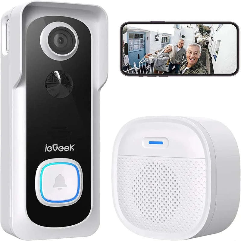 ieGeek Wireless Video Doorbell Camera with Chime, 2K HD-United Kingdom