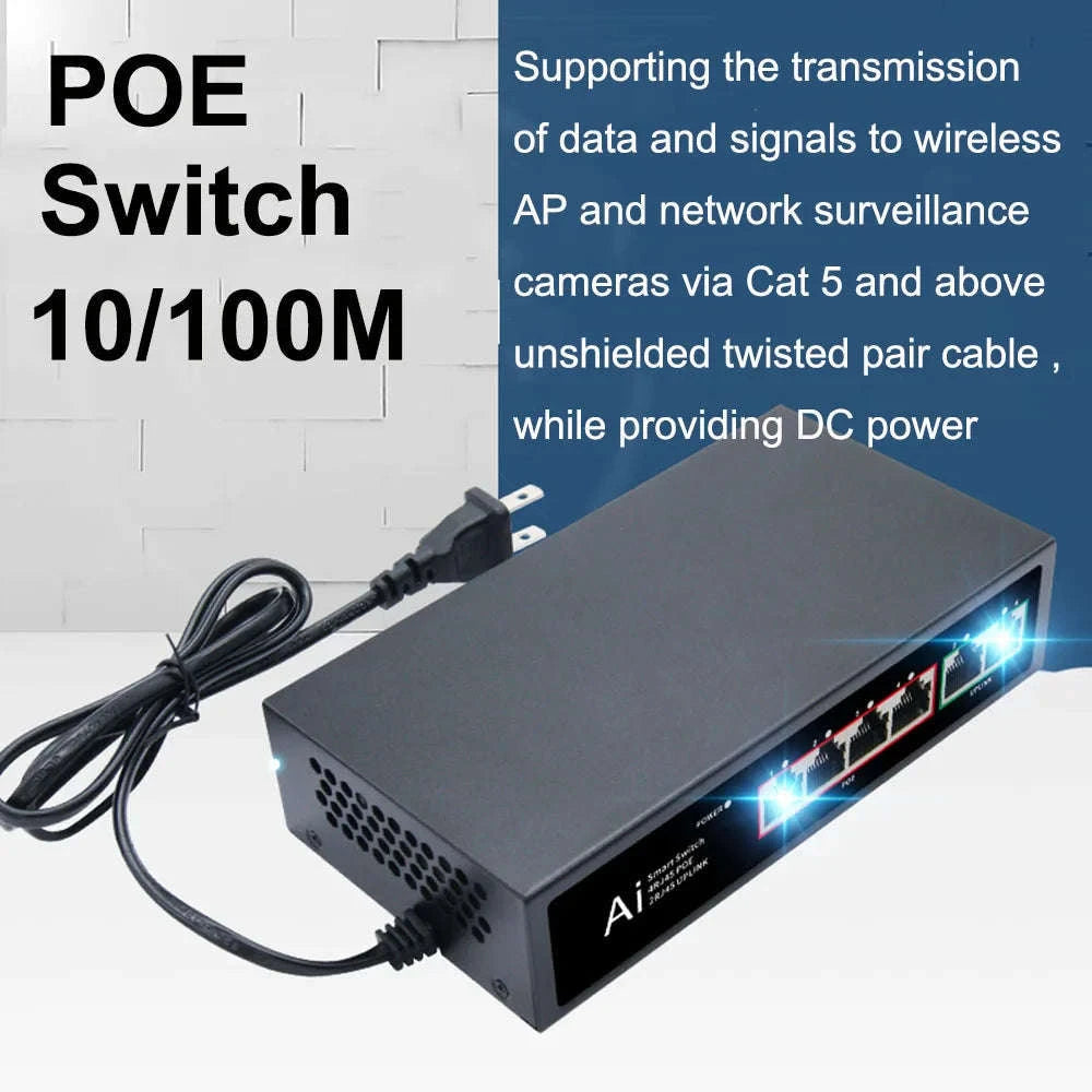 Ienron PoE Switch - 6/10 Port 100Mbps Ethernet-100M X 1000M EU / CHINA