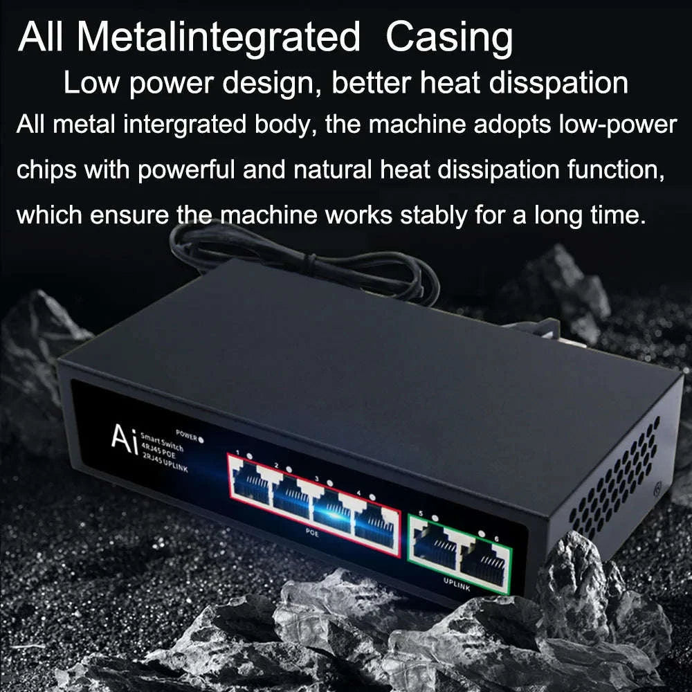 Ienron PoE Switch - 6/10 Port 100Mbps Ethernet-100M X 1000M EU / CHINA