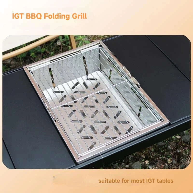 IGT Barbecue Grill Folding Charcoal Stove for Camping-BBQ Grill
