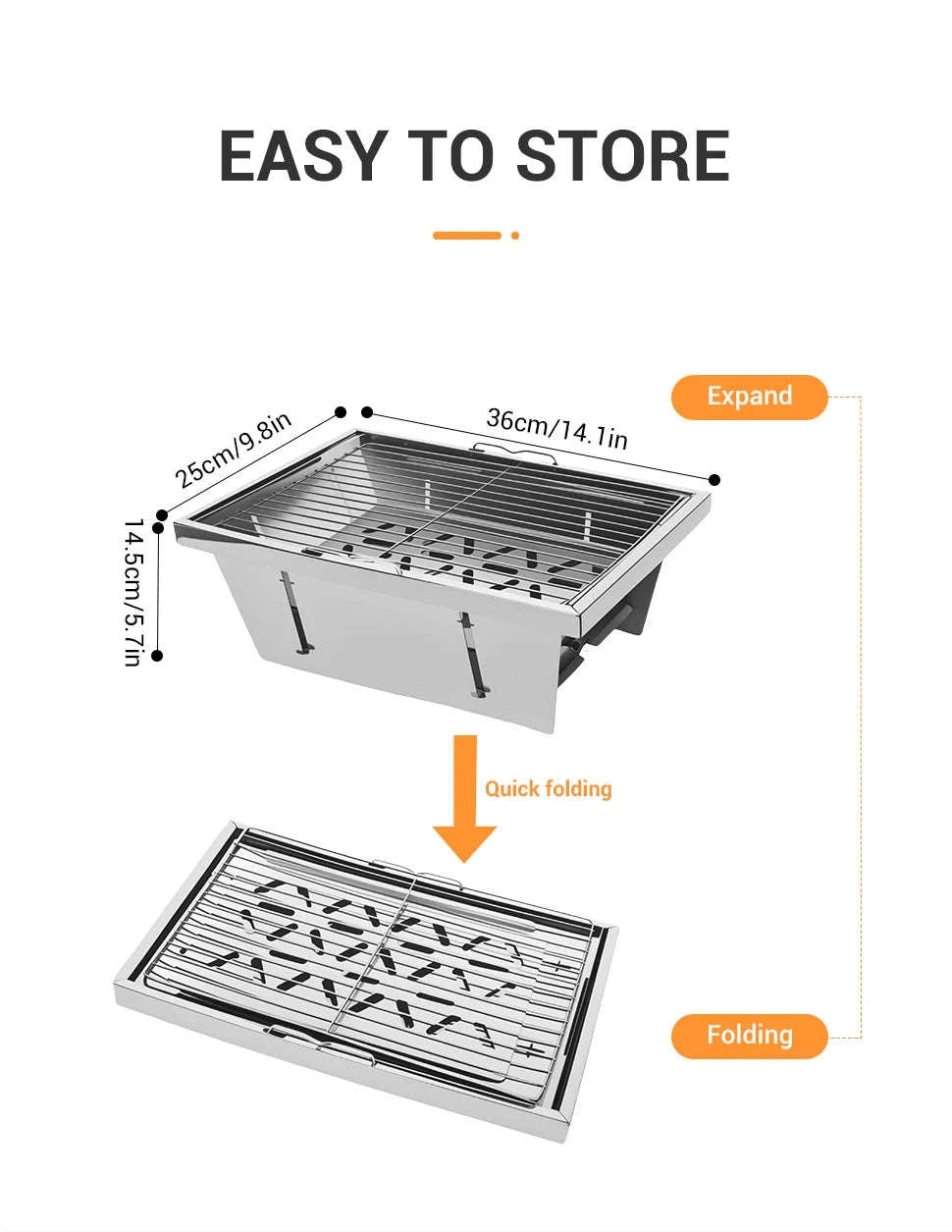 IGT Barbecue Grill Folding Charcoal Stove for Camping-BBQ Grill