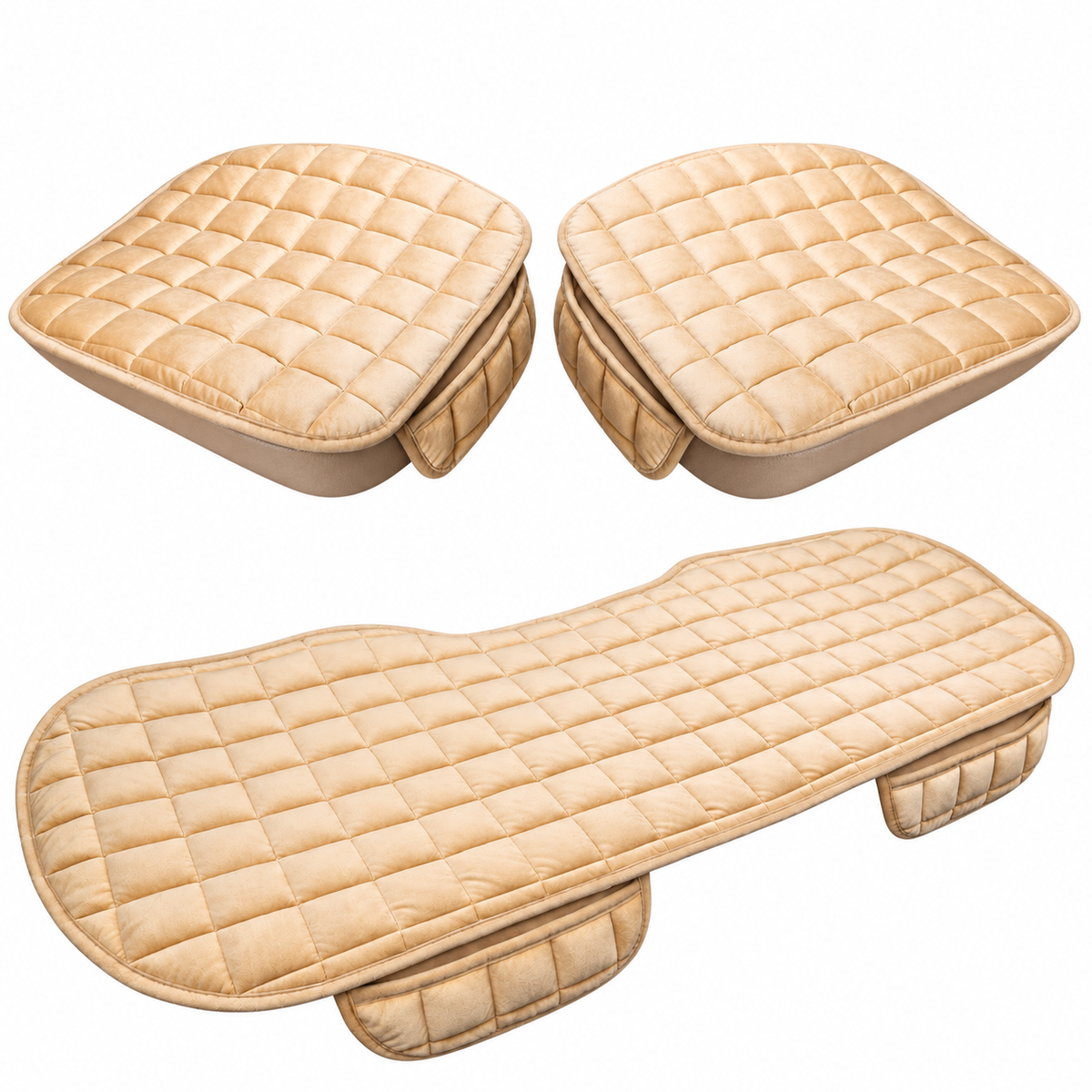 Plush Car Seat Cushion Covers – Front and Rear Options