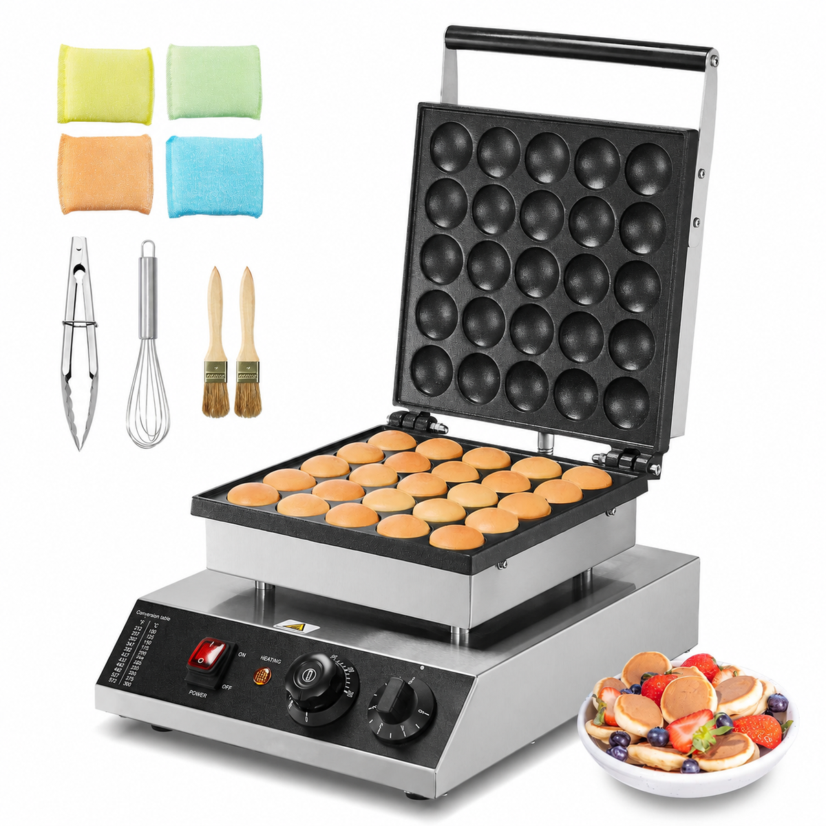 25-Cavity Electric Mini Pancake and Waffle Maker