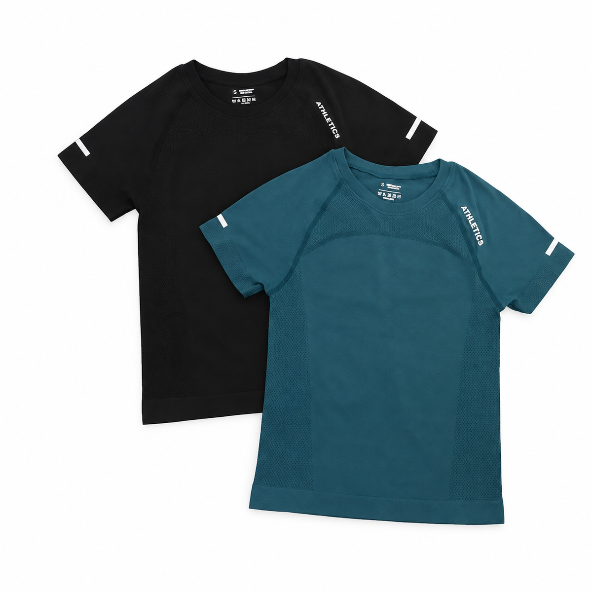 Women's Seamless Short-Sleeve Workout T-Shirts – Two-Piece Set