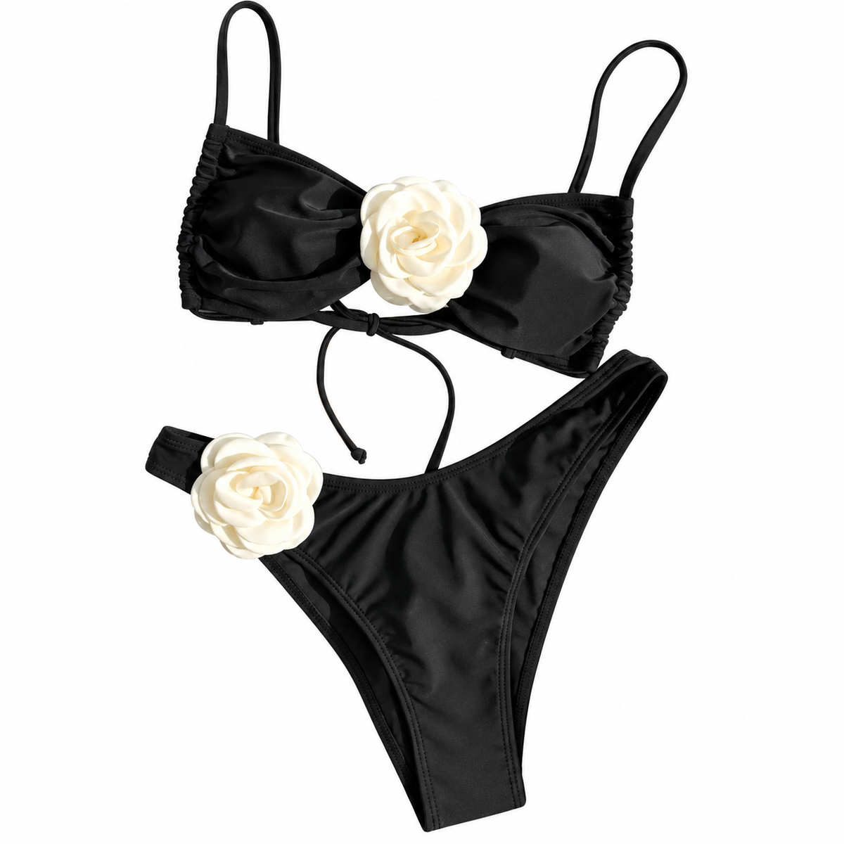 Women's Two-Piece Bikini with Floral Appliqué