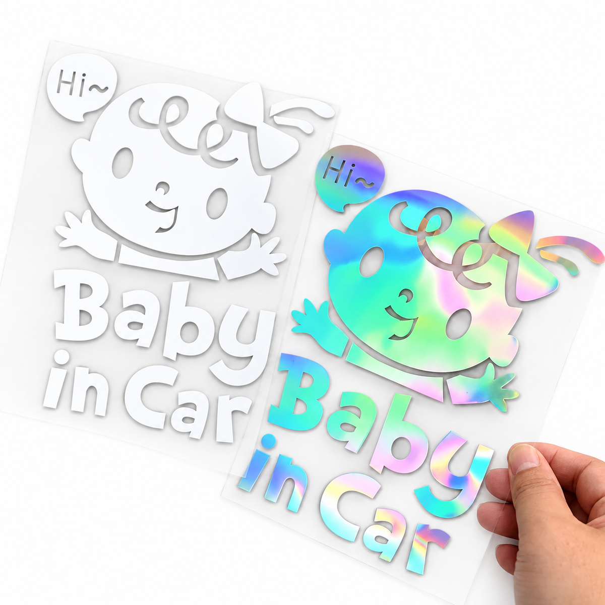 Baby in Car Decal – Reflective and Rainbow Options