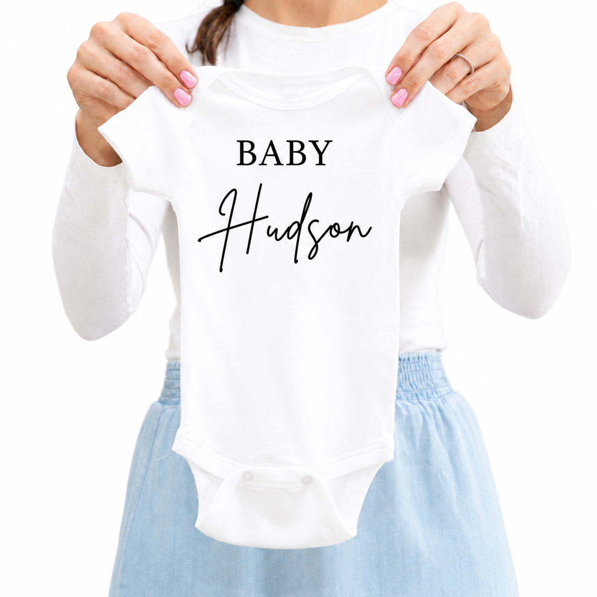 Personalized Name Baby Bodysuit – Short Sleeves