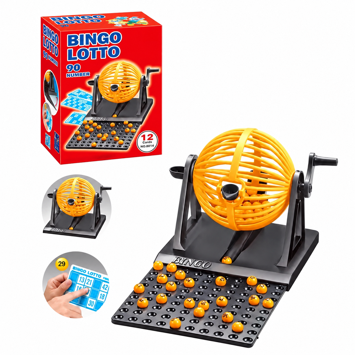 Bingo Game Set with Number Draw Cage