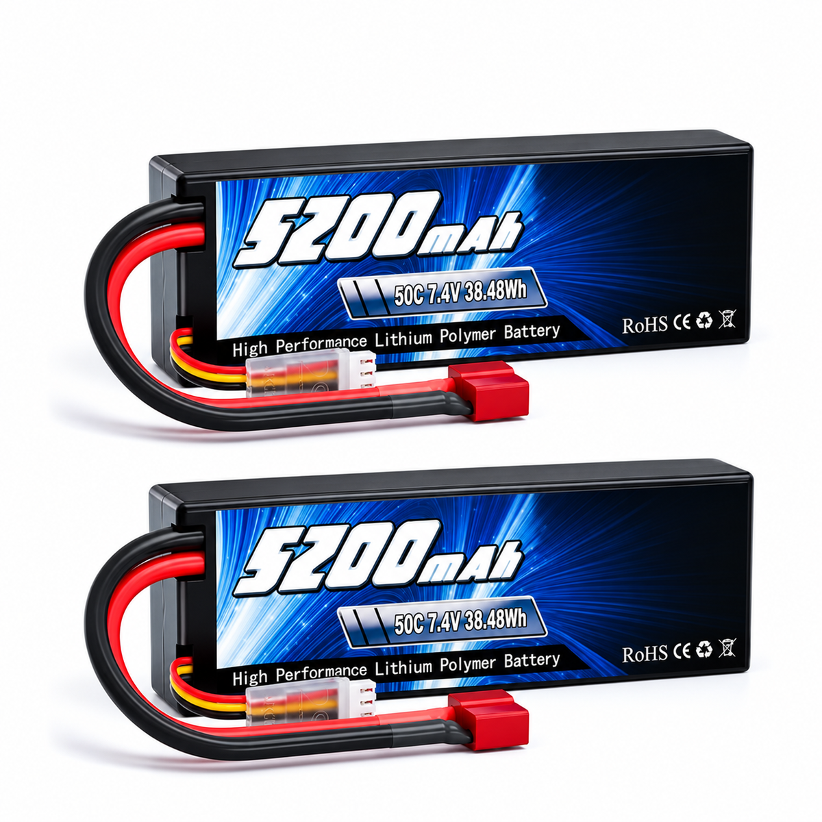 7.4 V 5200 mAh 2S LiPo RC Battery - Pack Options