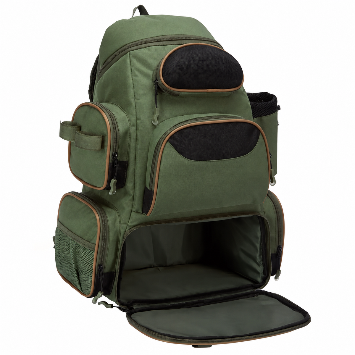Fishing Tackle Backpack with Built-In Rain Cover
