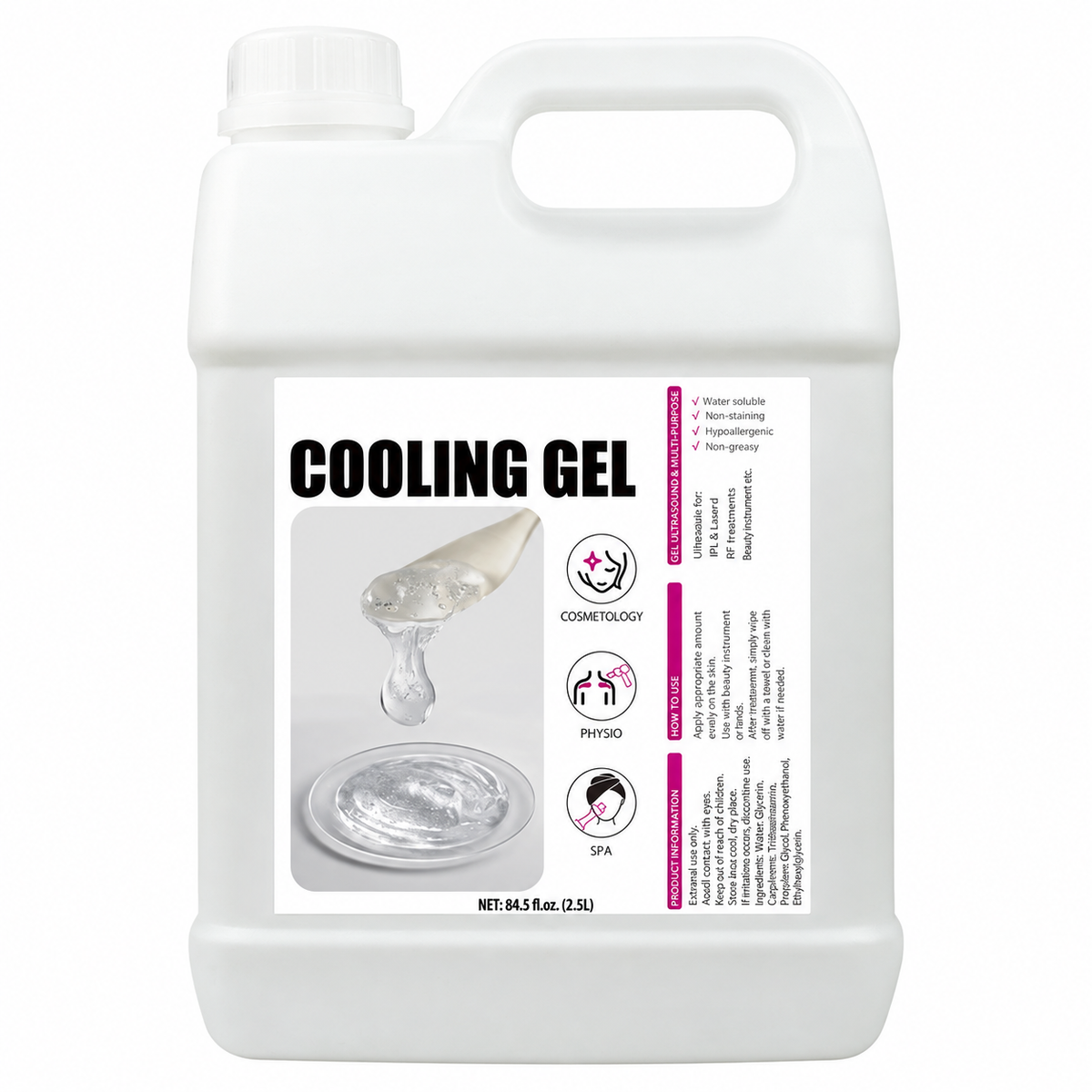 Conductive Gel for Beauty Devices - 500 ml or 2.5 L