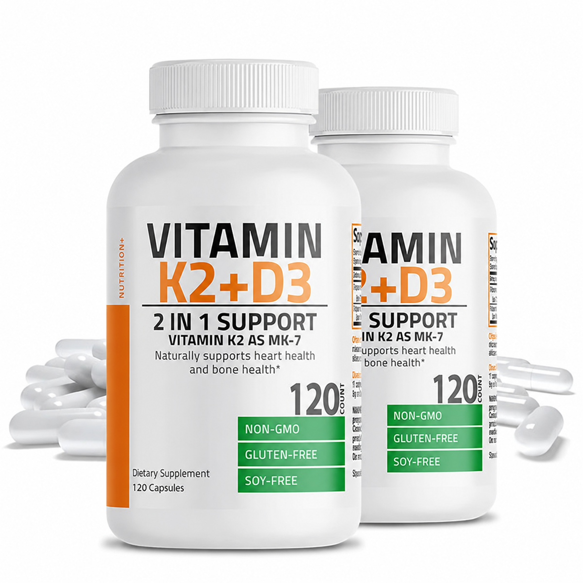 Vitamin D3 and K2 Supplement Capsules
