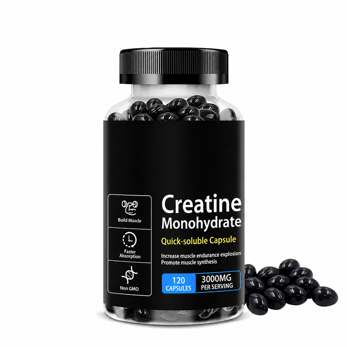 Creatine Monohydrate Supplement Capsules