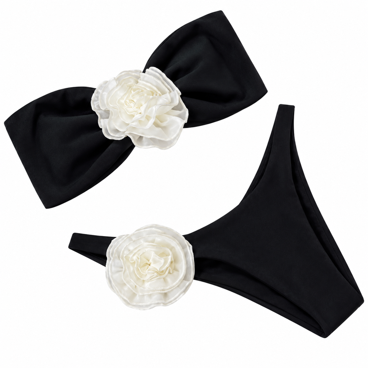 Women's High-Waist Bandeau Bikini Set