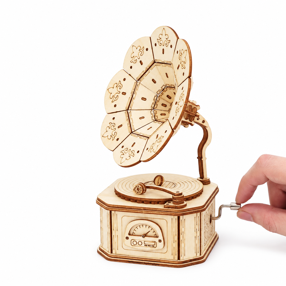 Wooden Gramophone Music Box Puzzle