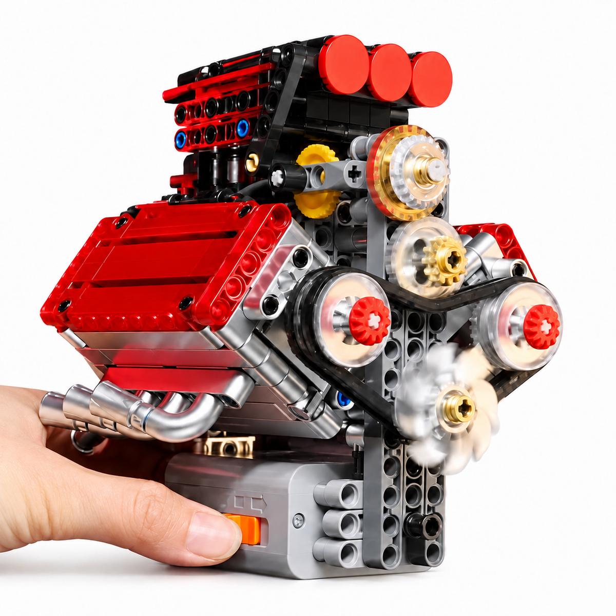 Motorised V8 Engine Brick Model - 478 Pieces