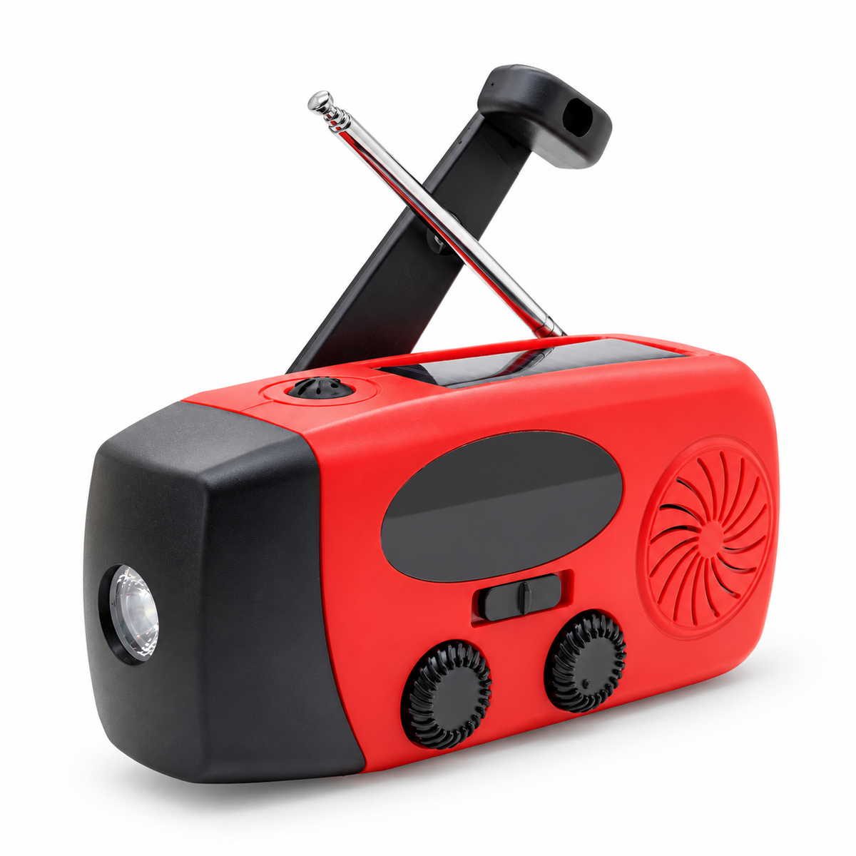 Portable Solar and Hand-Crank Radio with Light