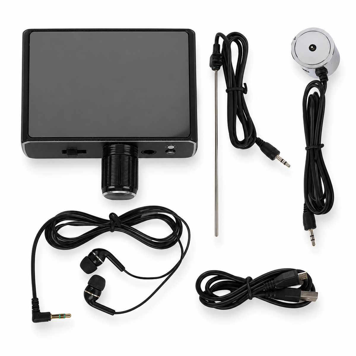 Water Leakage Detector Dual Probes USB Underground Water Pipe Leak Listen Detector with Headphone for Site Construction Plumbing