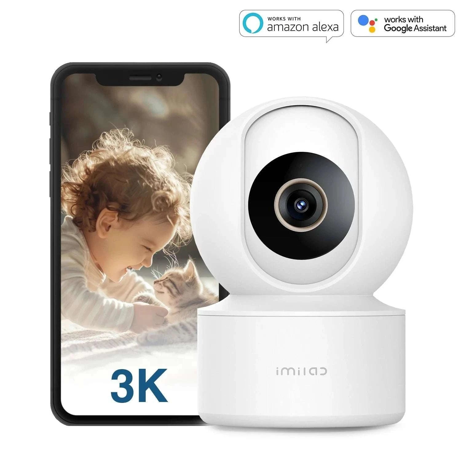 IMILAB C22 3K Indoor Security Camera 360° View Night Vision-C22 White US Plug / United States