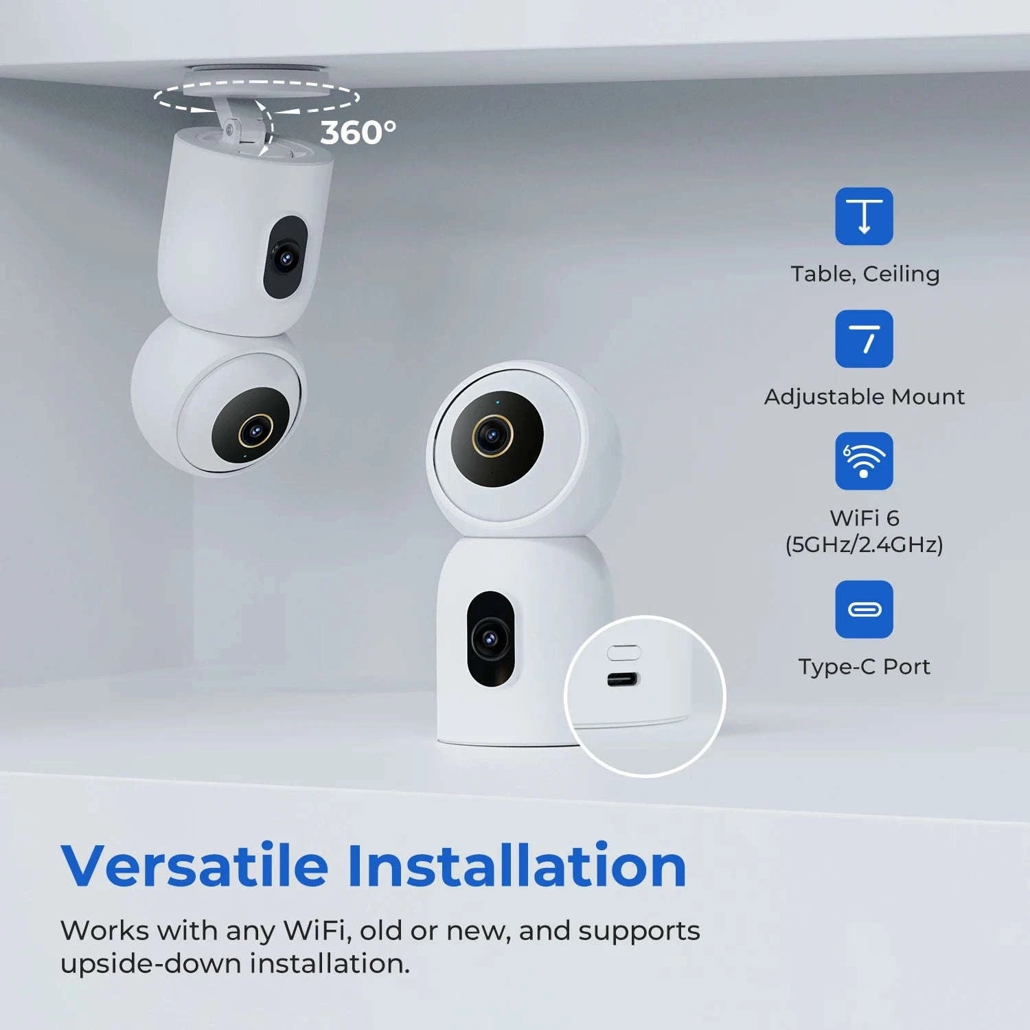 IMILAB C30 Dual 3K Indoor Security Camera with 360° Coverage-C30 Dual 3K 3K / US Plug / China Mainland