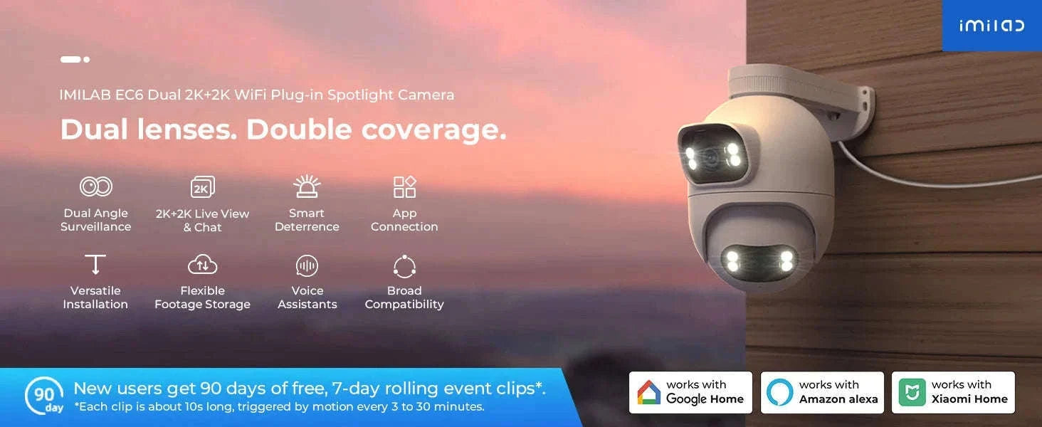 IMILAB EC6 Dual Outdoor 2K PTZ Security Camera-EC6 Dual 3K 3K / US Plug / China Mainland
