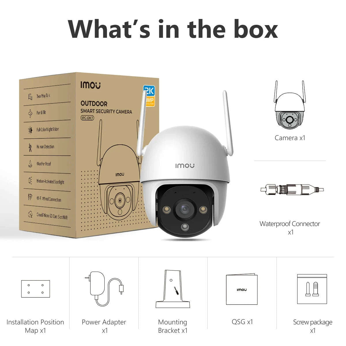 IMOU DK7 3MP Outdoor Security Camera with Color Night Vision-DK7 3MP / EU Plug / PAL|3.6mm|CHINA