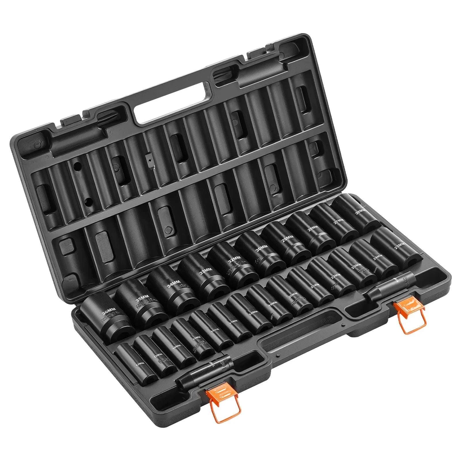 Impact Socket Set 1/2" Drive 6-Point Cr-V Steel 26–65 Pieces-65 Pieces / United States