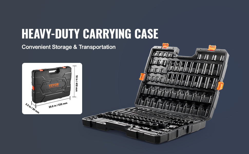 130-Piece Impact Socket Set SAE & Metric with Storage Case