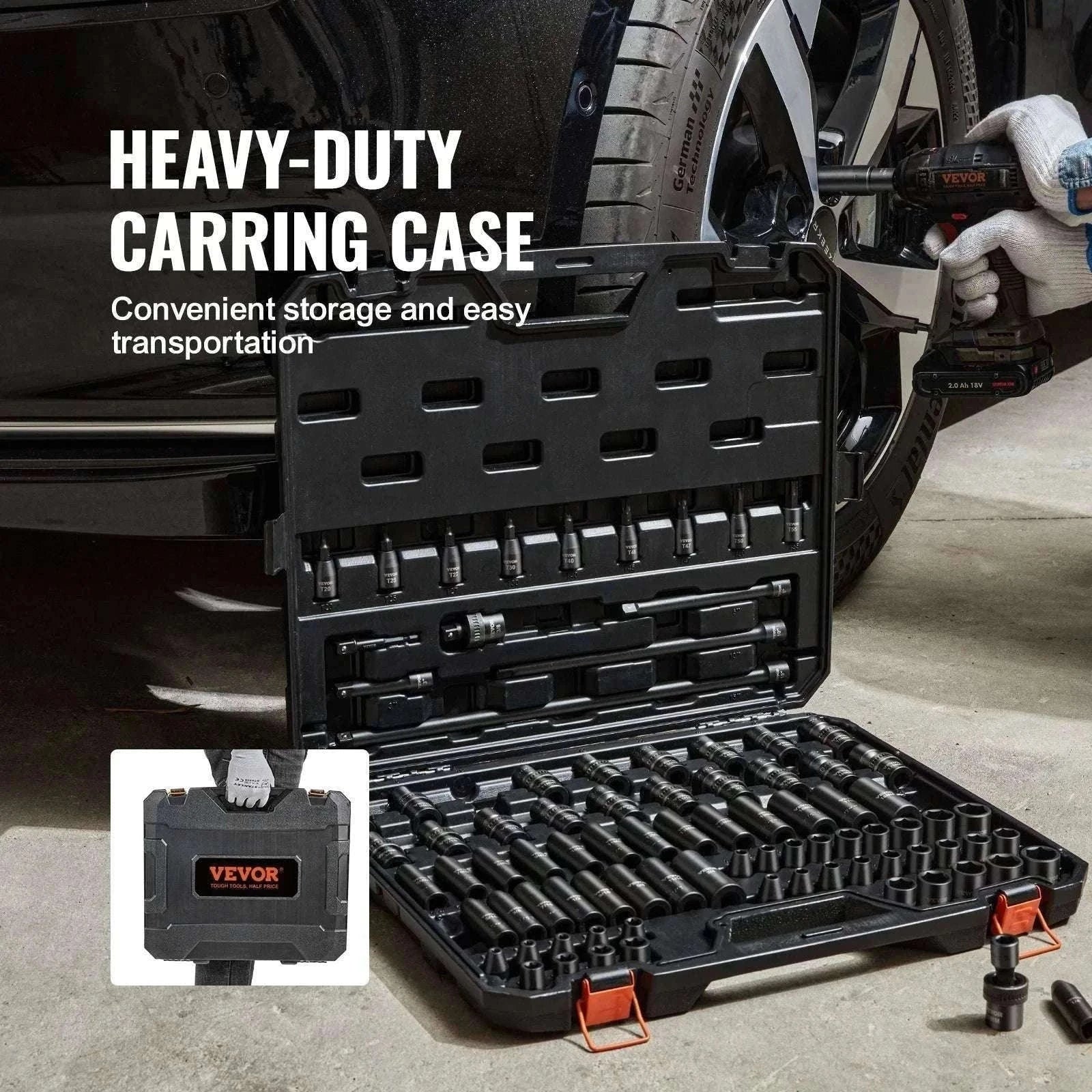 Impact Socket Set SAE & Metric Cr-V/Cr-Mo 13–90 Piece Tool Kit-Cr-Mo 34PCs / United States