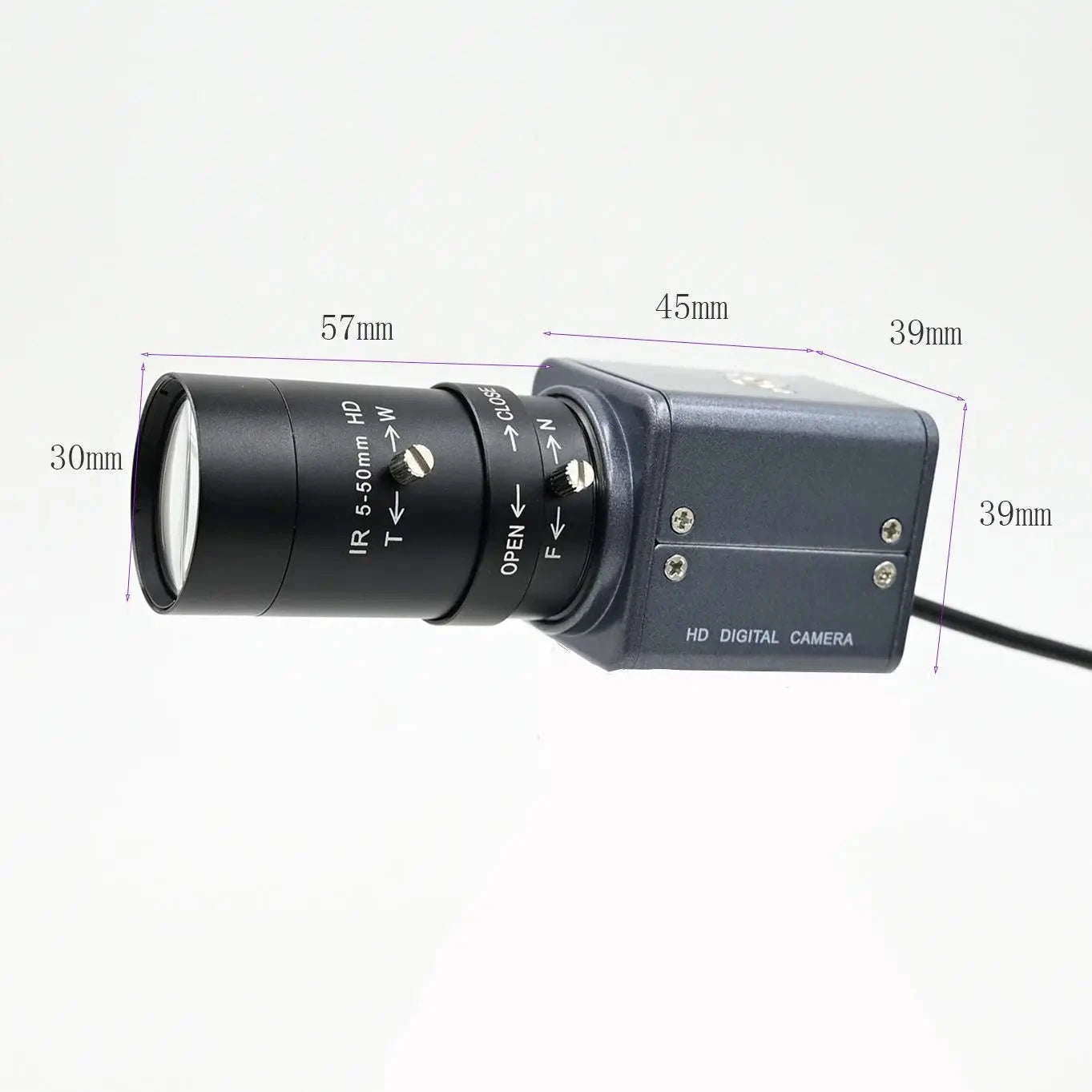 IMX179 HD USB Camera 8MP Varifocal Mini USB Webcam-12mm Fixed Focus