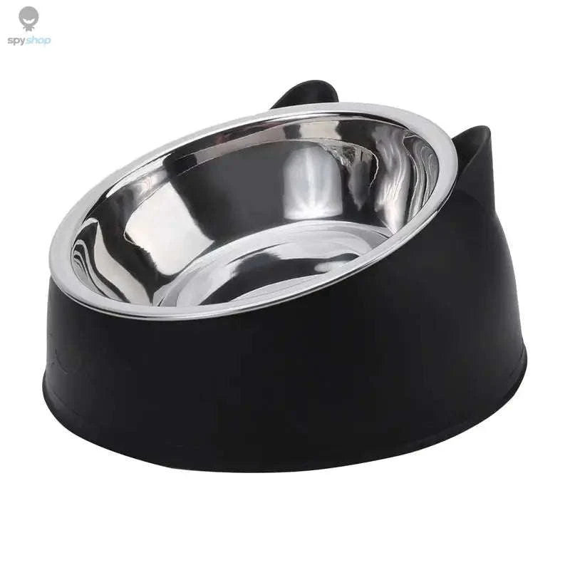 Inclined Stainless Steel Pet Bowl – Ergonomic Elevated Design for Cats and Dogs-Green