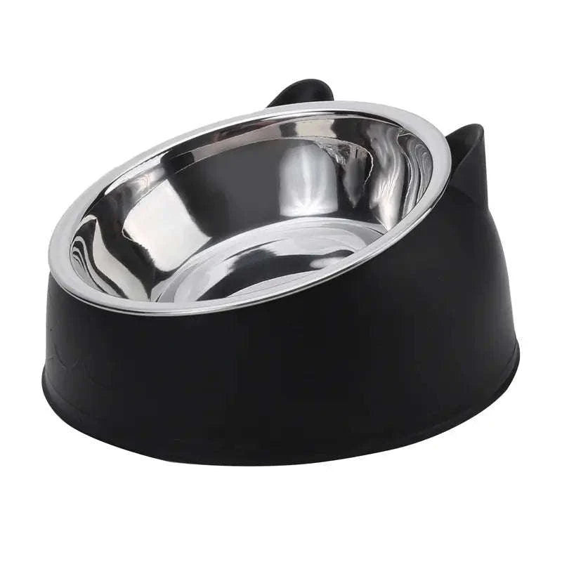 Inclined Stainless Steel Pet Bowl – Ergonomic Elevated Design for Cats and Dogs-Green