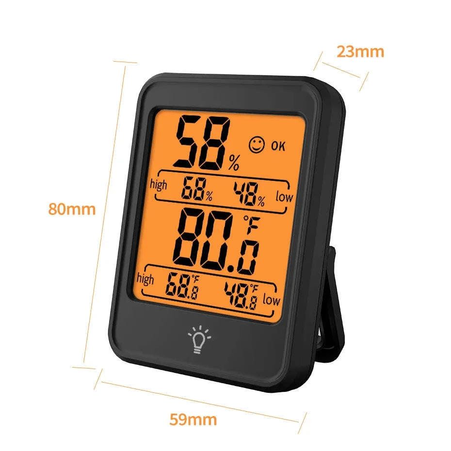 Indoor Digital Temperature Humidity Meter with Stand and Magnet-B White