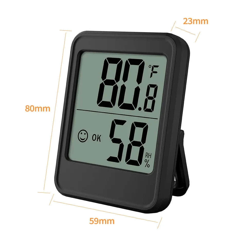 Indoor Digital Temperature Humidity Meter with Stand and Magnet-B White