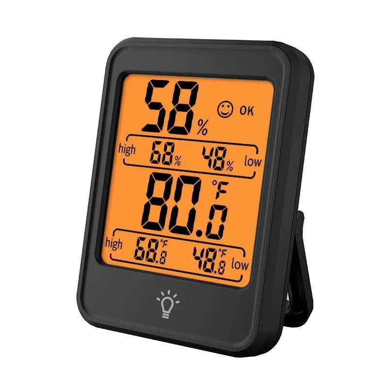 Indoor Digital Temperature Humidity Meter with Stand and Magnet-B White