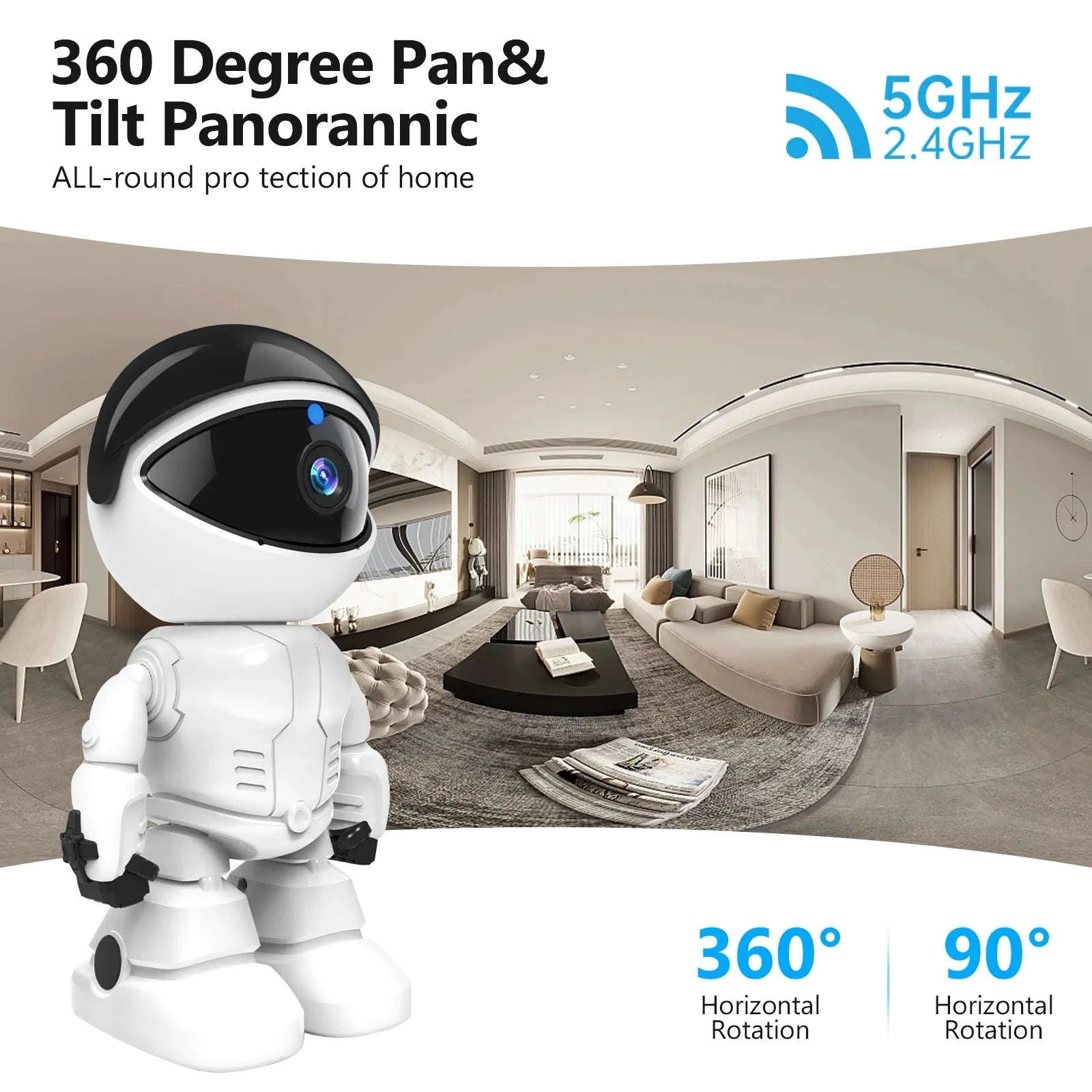 Indoor Home Security Camera with 3MP Night Vision and Audio-WHITE / United States