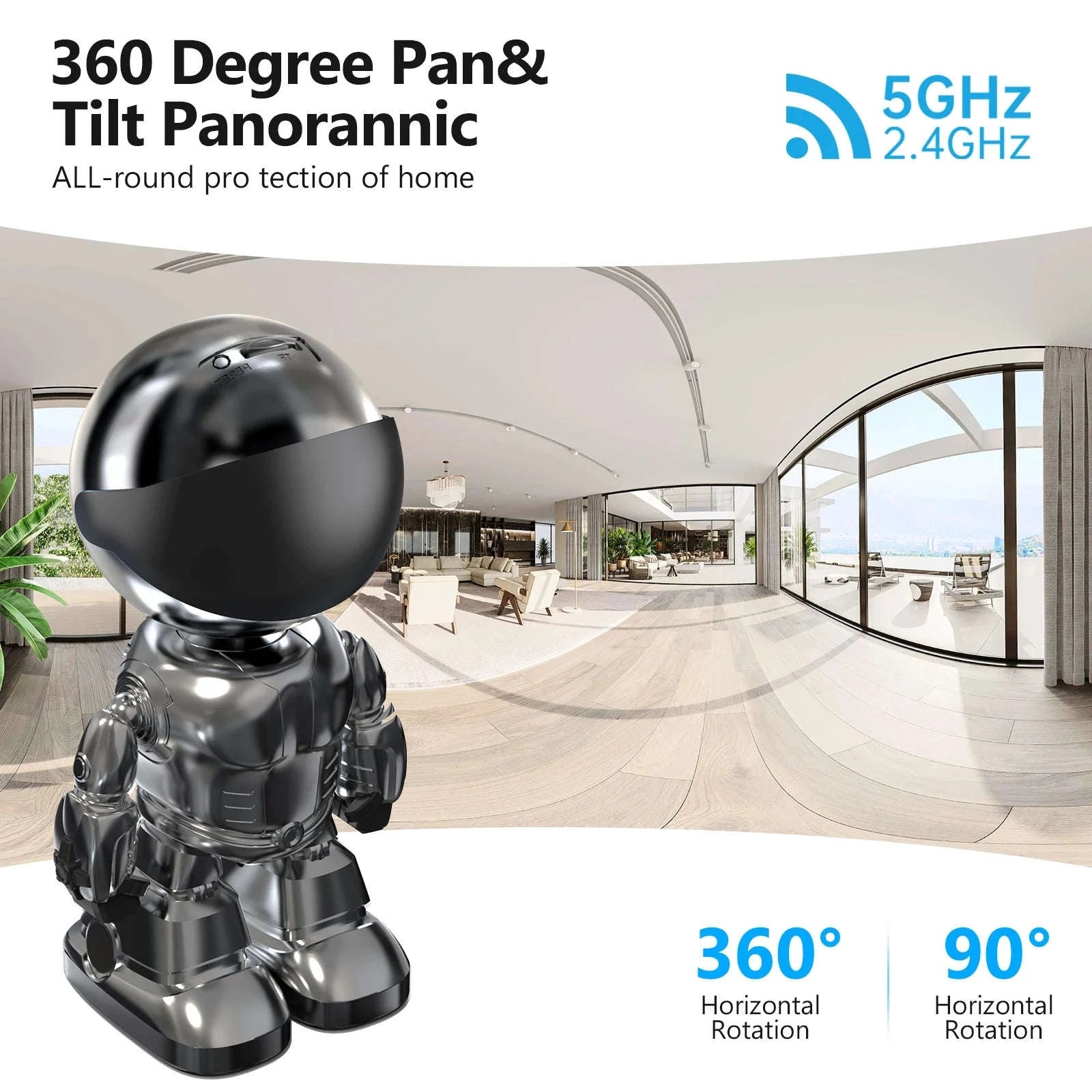 Indoor Home Security Camera with 3MP Night Vision and Audio-WHITE / United States