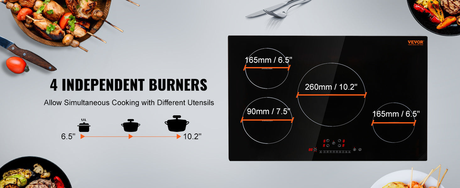 30-Inch Built-In 4-Burner Induction Cooktop with Touch Control