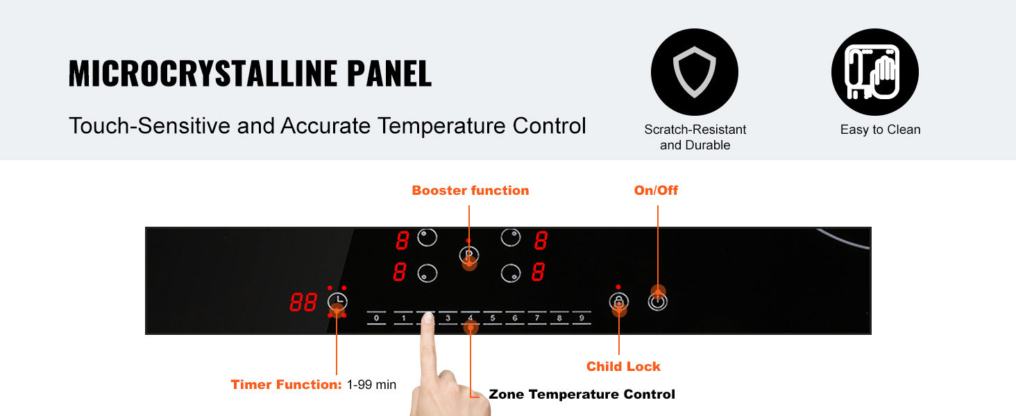 30-Inch Built-In 4-Burner Induction Cooktop with Touch Control