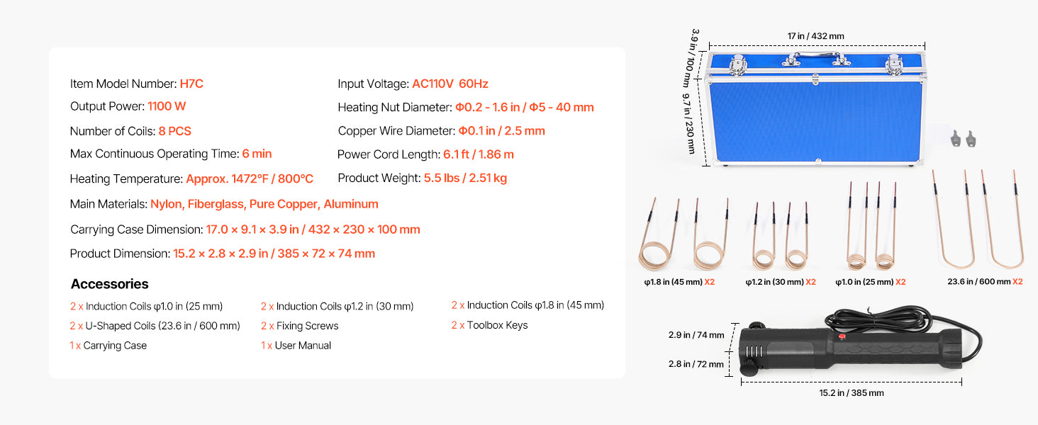 SucceBuy Induction Heater Bolt Removal Nut Buster Tool Mini Heating Machine for Rusty Screw Removing Car Garage Repairing Tools