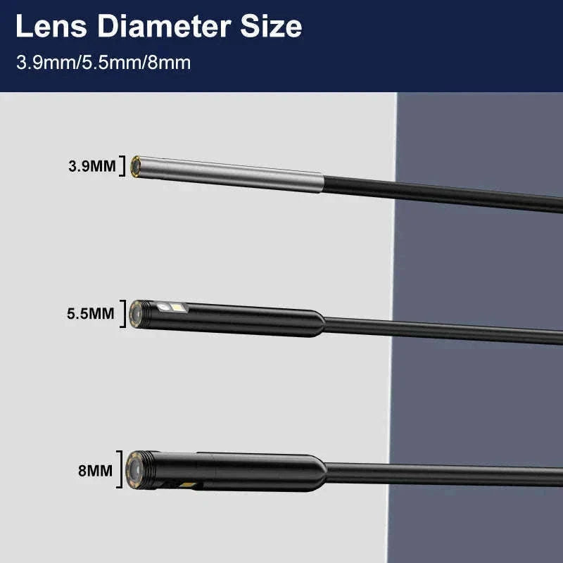 Industrial Endoscope 4.3'' IPS Inspection Camera-8MM Triple Lens / 1m