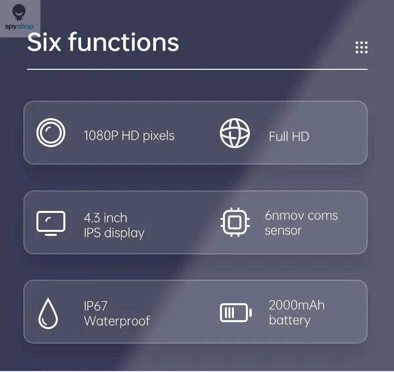 Industrial Endoscope Camera C30M – 1080P Inspection Scope with 4.3" IPS Screen-8MM Dual Lens / 10M