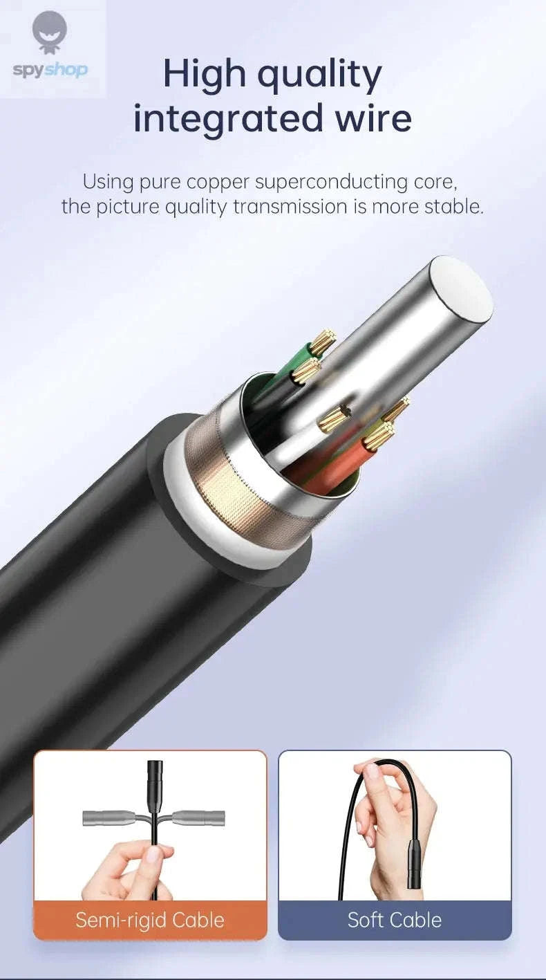 Industrial Endoscope Camera C30M – 1080P Inspection Scope with 4.3" IPS Screen-8MM Dual Lens / 10M