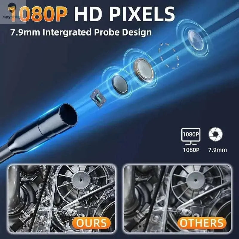 Industrial Endoscope Camera C30M – 1080P Inspection Scope with 4.3" IPS Screen-8MM Dual Lens / 10M