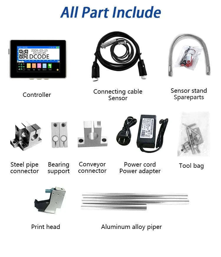 Industrial Inkjet Printer 600dpi QR Barcode Date Coding Machine-12.7mm with 1 ink / EU Plug