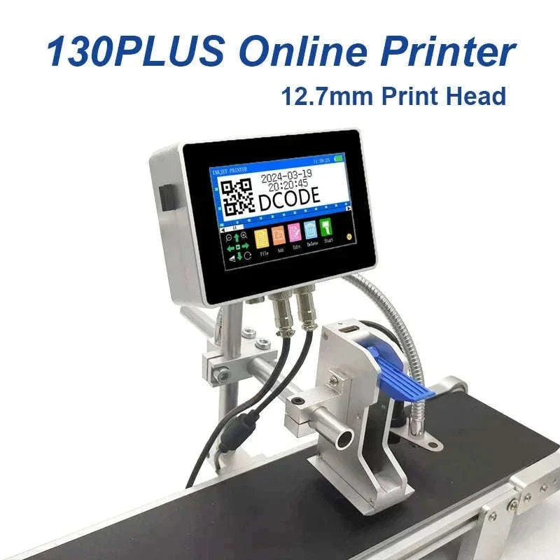 Industrial Inkjet Printer 600dpi QR Barcode Date Coding Machine-12.7mm with 1 ink / EU Plug