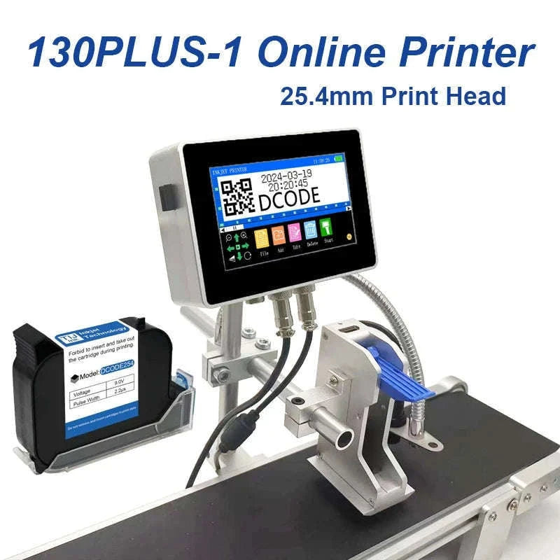Industrial Inkjet Printer 600dpi QR Barcode Date Coding Machine-12.7mm with 1 ink / EU Plug