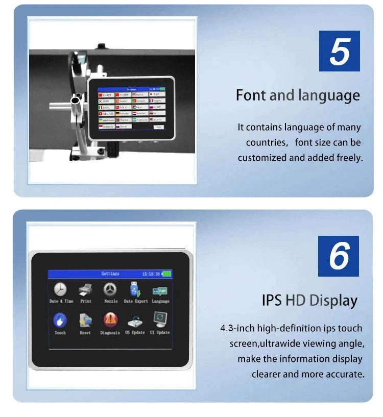 Industrial Inkjet Printer 600dpi QR Barcode Date Coding Machine-12.7mm with 1 ink / EU Plug